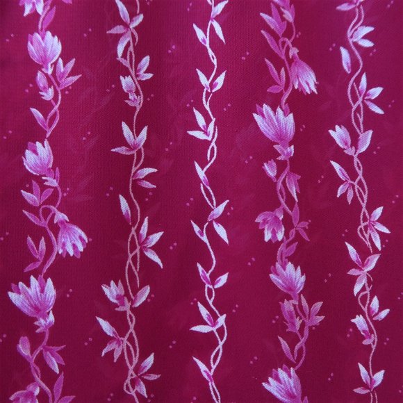 Vintage 70s Dress Floral Leis Puff Half Sleeve Draped Neck Pearlized Buttons - Picture 7 of 9